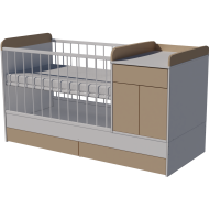 Bogi combi cot 120x60 in white and cappuccino