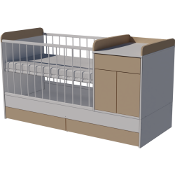 Bogi combi cot 120x60 in white and cappuccino Bogi combi cot 120x60 in white and cappuccino