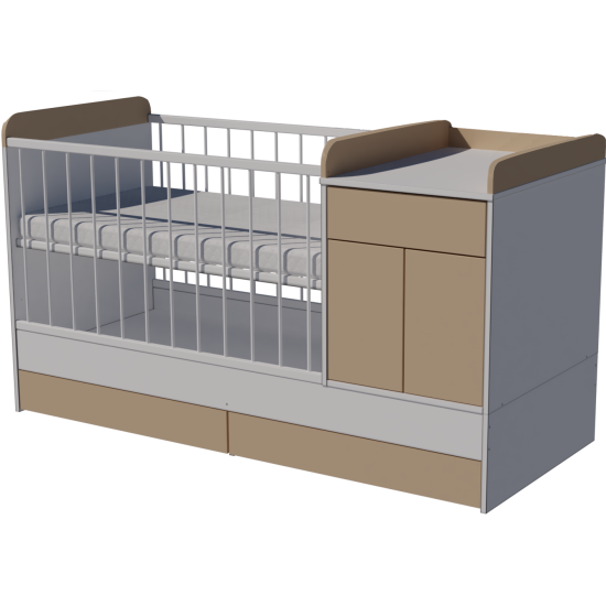 Bogi combi cot 120x60 in white and cappuccino Bogi combi cot 120x60 in white and cappuccino