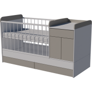 Bogi combi cot 120x60 in white and gray