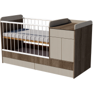 Bogi combi cot 120x60 in dark sonoma-birch color