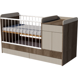 Bogi combi cot 120x60 in dark sonoma-birch color Bogi combi cot 120x60 in dark sonoma-birch color