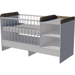 Lili combi cot 120x60 in white-chestnut color Lili combi cot 120x60 in white-chestnut color