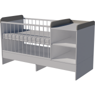 Lili combi cot 120x70 in white and gray