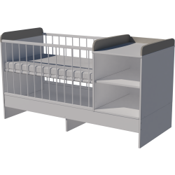 Lili combi cot 120x60 in white and grey Lili combi cot 120x60 in white and grey
