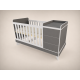 Reni combination cot, 120x60, in anthracite with light grey edging