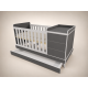 Reni combination cot, 120x60, in anthracite with light grey edging