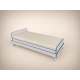 Reni 120x70 cm convertible cot in light grey with blue edging