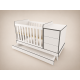 Reni Convertible Crib, 120x60, in White with anthracite edge