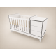 Reni Convertible Crib, 120x60, in White with anthracite edge