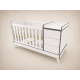 Reni Convertible Crib, 120x60, in White with anthracite edge