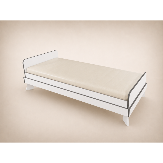 Reni Convertible Crib, 120x60, in White with anthracite edge