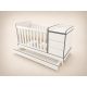Reni Convertible Crib, 120x60, in White with anthracite edge