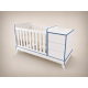 Reni combi cot 120x60, in White with blue edge
