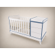 Reni combi cot 120x60, in White with blue edge