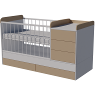 Reni combi cot 120x60 in white and cappuccino