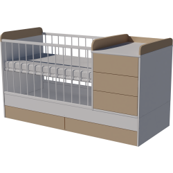 Reni combi cot 120x60 in white and cappuccino Reni combi cot 120x60 in white and cappuccino