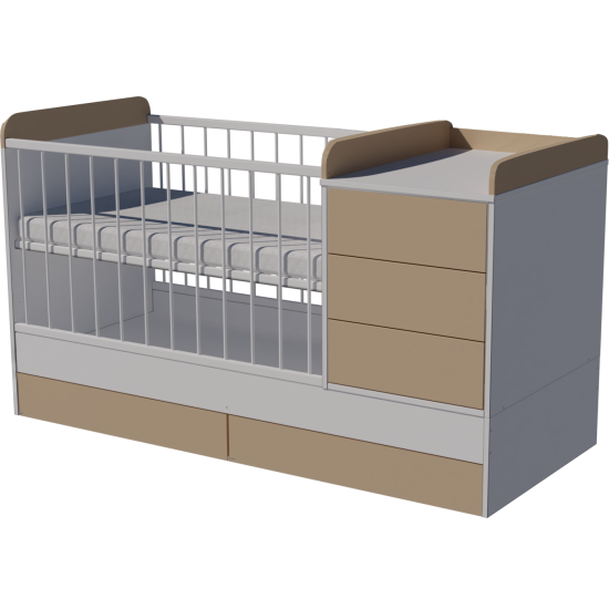Reni combi cot 120x70 in white and cappuccino Reni combi cot 120x70 in white and cappuccino