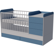 Reni combi cot 120x70 in white and blue