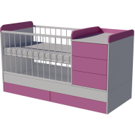 Reni combi cot 120x70 in white and pink Reni combi cot 120x70 in white and pink