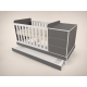 Reni combination cot, 120x60, in anthracite with light grey edging
