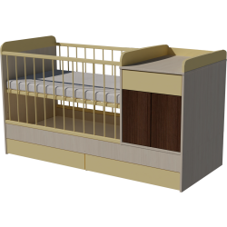 Bogi combi cot 120x70 in birch-vanilla-mocha color Bogi combi cot 120x70 in birch-vanilla-mocha color