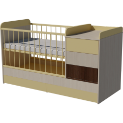 Reni combi cot 120x70 in birch-vanilla-mocha Reni combi cot 120x70 in birch-vanilla-mocha