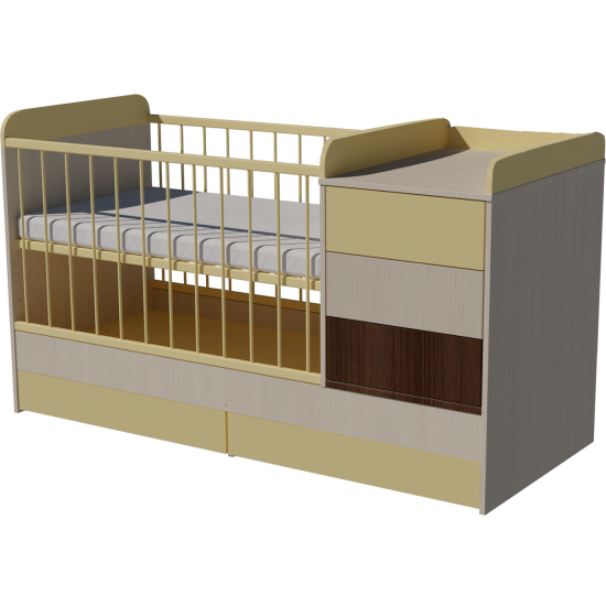 Reni combi cot 120x70 in birch-vanilla-mocha Reni combi cot 120x70 in birch-vanilla-mocha