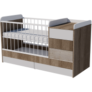 Reni combi cot 120x70 in dark sonoma-white-desmond