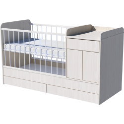 Bogi combi cot 120x60 in white birch color Bogi combi cot 120x60 in white birch color