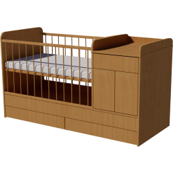 Bogi combi cot 120x60 in beech color Bogi combi cot 120x60 in beech color