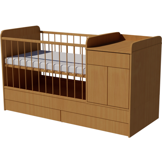Bogi combi cot 120x70 in beech color Bogi combi cot 120x70 in beech color