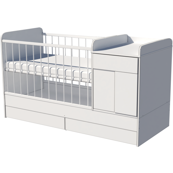 Bogi combi cot 120x70 in white Bogi combi cot 120x70 in white