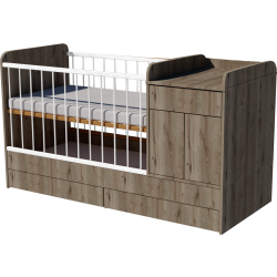 Bogi combi cot 120x60 in chestnut color Bogi combi cot 120x60 in chestnut color