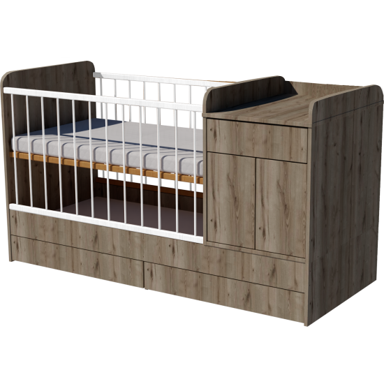 Bogi combi cot 120x60 in chestnut color Bogi combi cot 120x60 in chestnut color