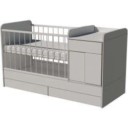 Bogi combi cot 120x60 in gray Bogi combi cot 120x60 in gray