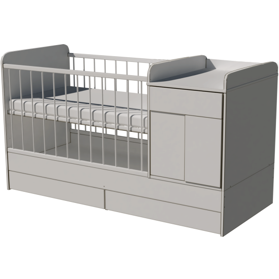 Bogi combi cot 120x60 in gray Bogi combi cot 120x60 in gray