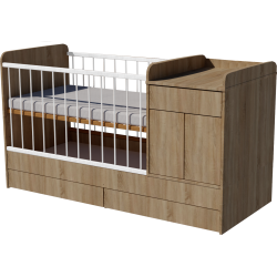 Bogi combi cot 120x60 in light sonoma color Bogi combi cot 120x60 in light sonoma color