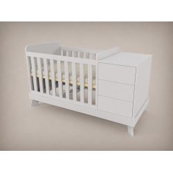 Reni convertible cot, 120x70, in light grey