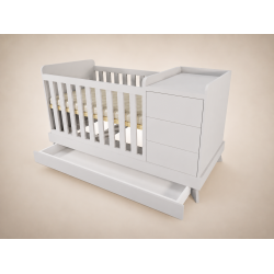 Reni convertible cot, 120x70, in light grey