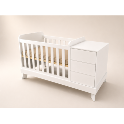 Reni combi cot 120x60 in white