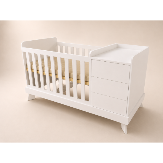 Reni combi cot 120x60 in white