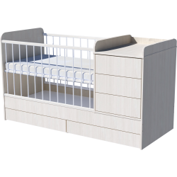 Reni combi cot 120x60 in white birch color Reni combi cot 120x60 in white birch color