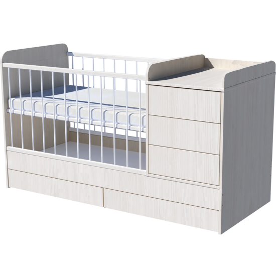 Reni combi cot 120x70 in white birch color Reni combi cot 120x70 in white birch color