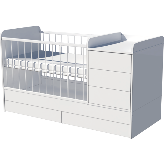 Reni combi cot 120x60 in white Reni combi cot 120x60 in white