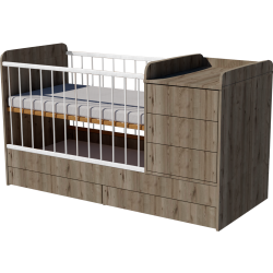 Reni combi cot 120x60 in chestnut Reni combi cot 120x60 in chestnut