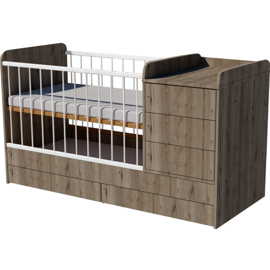 Reni combi cot 120x60 in chestnut Reni combi cot 120x60 in chestnut