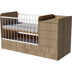 Reni combi cot 120x60 in light sonoma color Reni combi cot 120x60 in light sonoma color