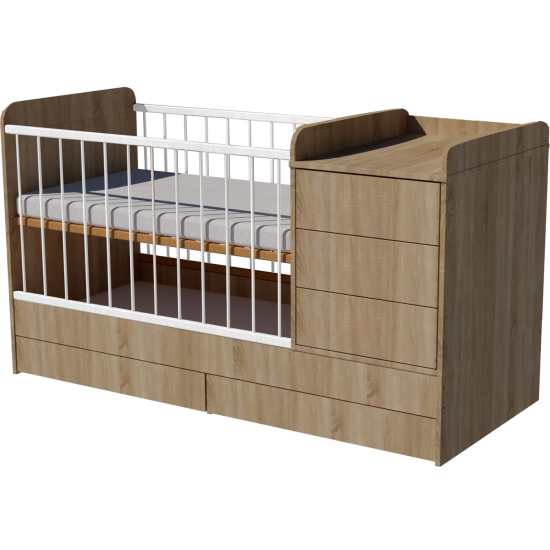 Reni combi cot 120x70 in light sonoma color Reni combi cot 120x70 in light sonoma color