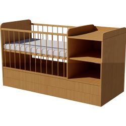 Lili combi cot 120x60 in beech color, with bedding storage Lili combi cot 120x60 in beech color, with bedding storage